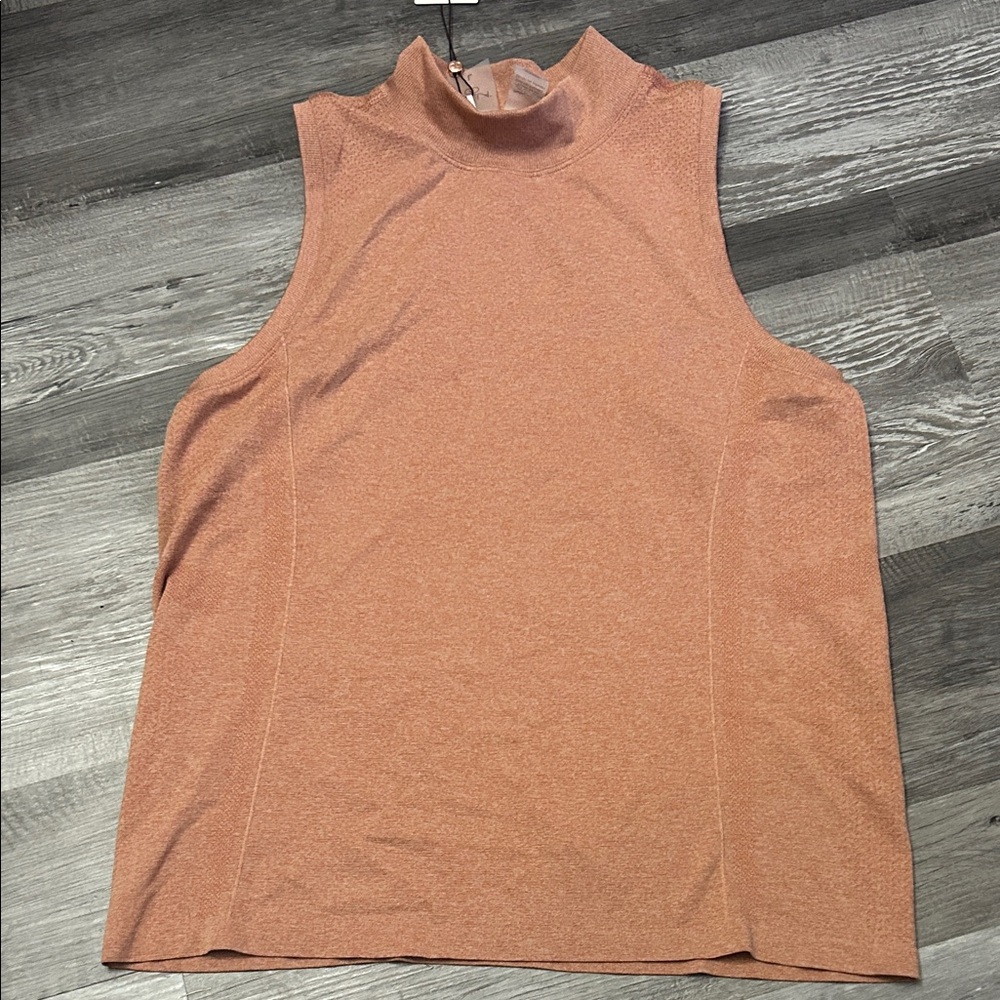 Women's Sleeveless High Neck Top - Peach